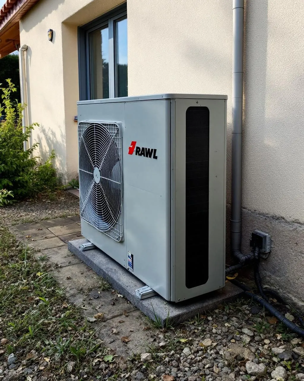 Equipo exterior de aire acondicionado en Ames, en una casa