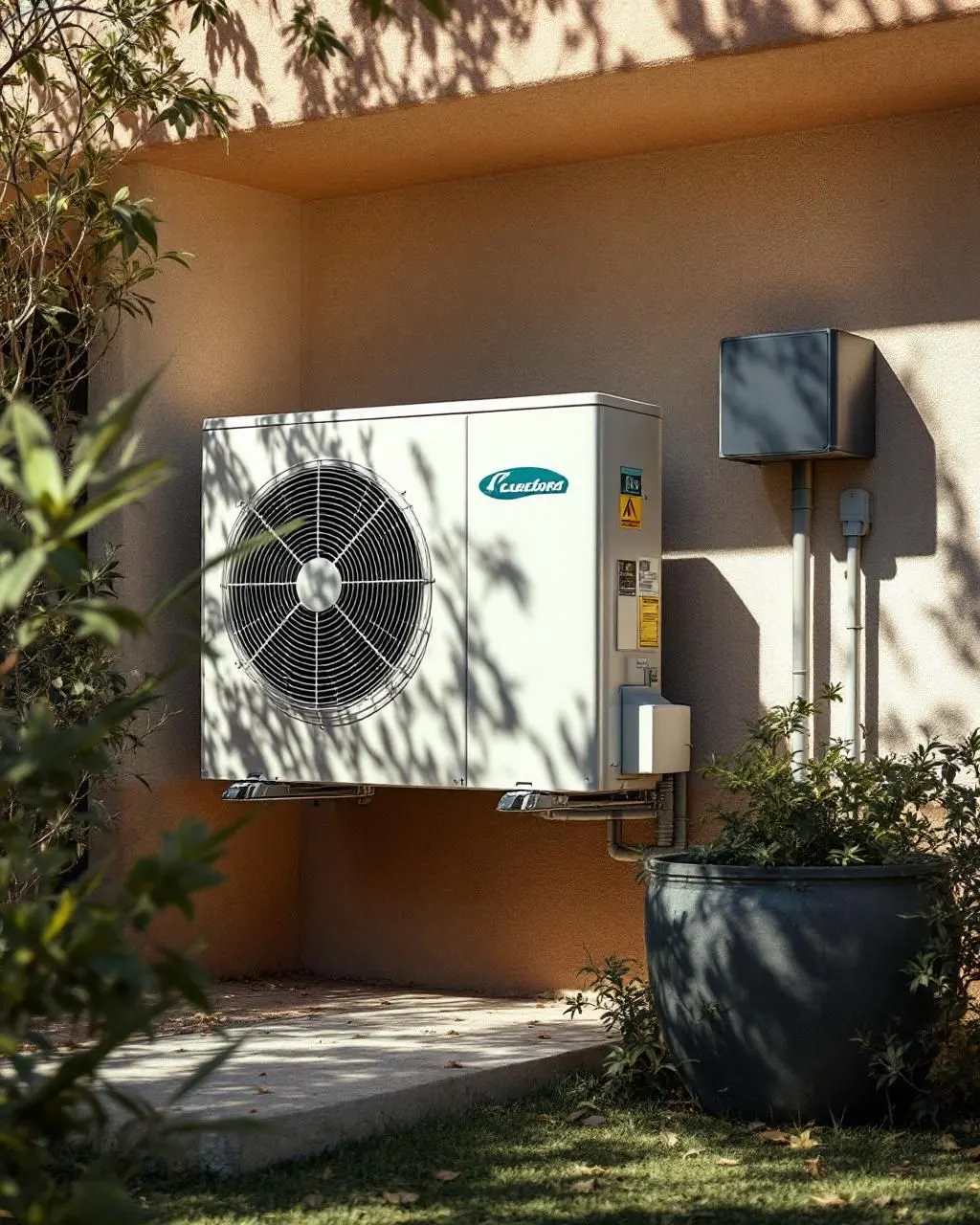 Equipo exterior de aire acondicionado en Torremolinos, en una casa